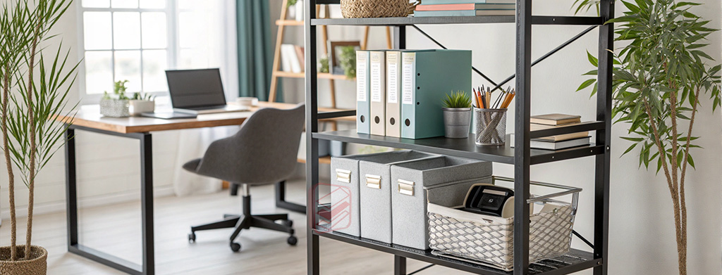 Стеллаж открытый в интерьере офиса - фото Стеллажин Стеллаж открытый в интерьере офиса - фото Стеллажин